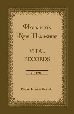 Hopkinton, New Hampshire, Vital Records, Volume 1 - Pauline Johnson Oesterlin - cover