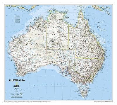 Australia Classic, Laminated: Wall Maps Continents - National Geographic Maps - cover