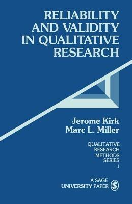 Reliability and Validity in Qualitative Research - Jerome Kirk,Marc L. Miller - cover