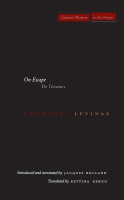 On Escape: De l'evasion - Emmanuel Levinas - cover
