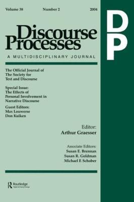 The Effects of Personal Involvement in Narrative Discourse: A Special Issue of Discourse Processes - cover