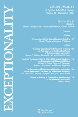 Reading: A Special Issue of Exceptionality - cover