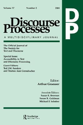 Accessibility in Text and Discourse Processing: A Special Issue of Discourse Processes - cover