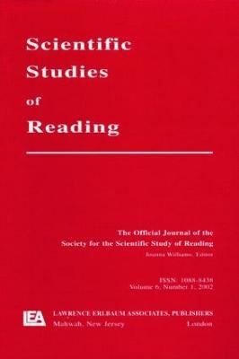 Reading Development in Adults: A Special Issue of scientific Studies of Reading - cover