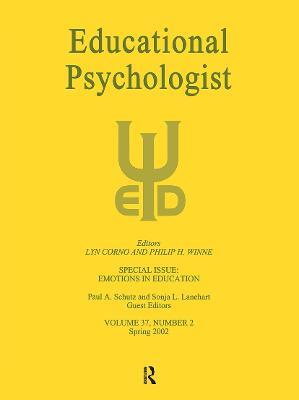 Emotions in Education: A Special Issue of educational Psychologist - cover