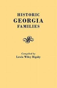 Historic Georgia Families - cover
