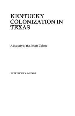 Kentucky Colonization in Texas - Connor - cover