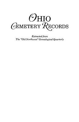 Ohio Cemetery Records - Ohio - cover