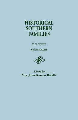 Historical Southern Families - John B. Boddie - cover