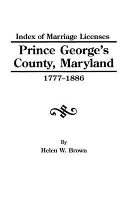 Index Pr.George's Co.MD 1777-1886 - Brown - cover