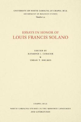 Essays in Honor of Louis Francis Solano - cover