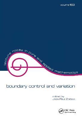 Boundary Control and Variation - Jean-Paul Zolesio - cover