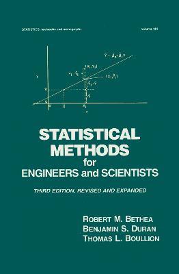 Statistical Methods for Engineers and Scientists - Robert M. Bethea - cover