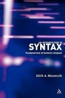 An Introduction to Syntax: Fundamentals of Syntactic Analysis - Edith A. Moravcsik - cover