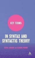 Key Terms in Syntax and Syntactic Theory - Silvia Luraghi,Claudia Parodi - cover