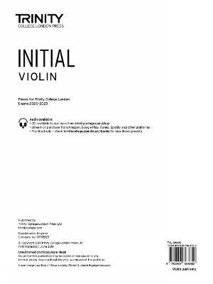 Trinity College London Violin Exam Pieces From 2020: Initial (part only) - Trinity College London - cover