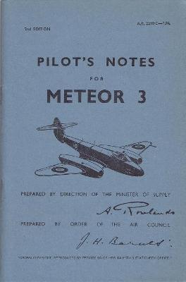 Meteor III Pilot's Notes: Air Ministry Pilot's Notes - cover