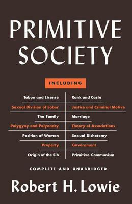 Primitive Society - Robert Harry Lowie - cover