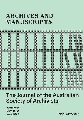 Archives and Manuscripts Vol. 50 No. 2 - cover