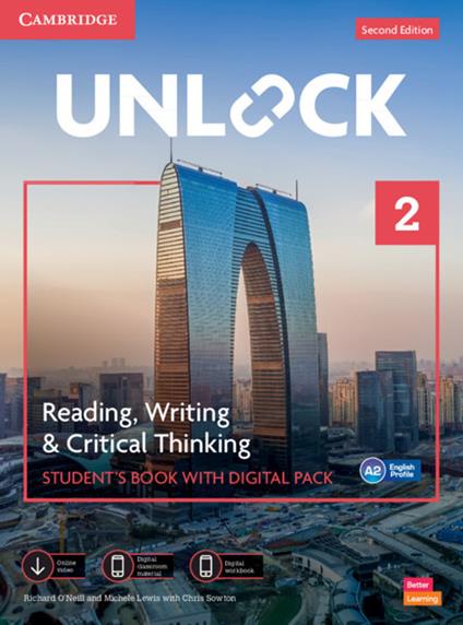 Unlock Level 2 Reading, Writing and Critical Thinking Student's Book with Digital Pack - Richard O'Neill,Michele Lewis - cover