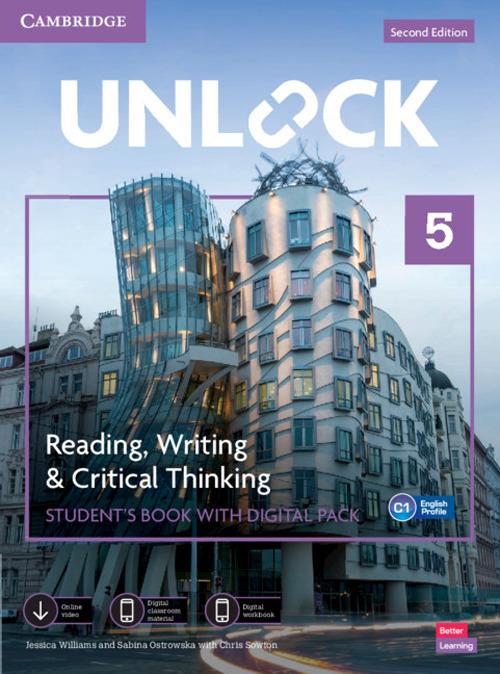 Unlock Level 5 Reading, Writing and Critical Thinking Student's Book with Digital Pack - Jessica Williams,Sabina Ostrowska - cover