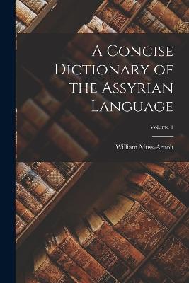 A Concise Dictionary of the Assyrian Language; Volume 1 - William Muss-Arnolt - cover