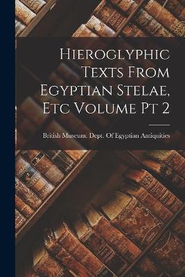 Hieroglyphic Texts From Egyptian Stelae, etc Volume pt 2 - cover