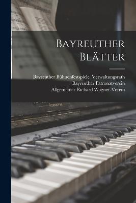 Bayreuther Blatter - Richard Wagner - cover