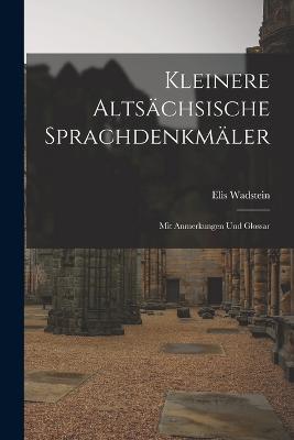 Kleinere Altsachsische Sprachdenkmaler: Mit Anmerkungen Und Glossar - Wadstein Elis 1861- - cover