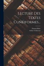 Lecture Des Textes Cuneiformes...