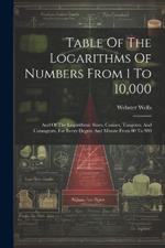 Table Of The Logarithms Of Numbers From 1 To 10,000: And Of The Logarithmic Sines, Cosines, Tangents, And Cotangents, For Every Degree And Minute From 00 To 900