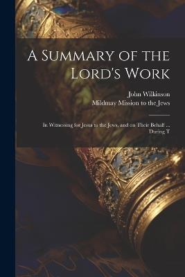 A Summary of the Lord's Work: In Witnessing for Jesus to the Jews, and on Their Behalf ... During T - John Wilkinson - cover