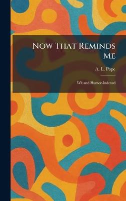 Now That Reminds Me: Wit and Humor-Indexed - A L Pope - cover