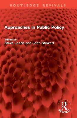 Approaches in Public Policy - cover