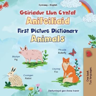 First Picture Dictionary - Animals (Welsh English Bilingual Children's Book) - Kidkiddos Books - cover