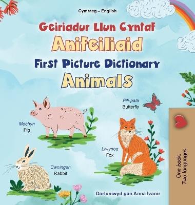 First Picture Dictionary - Animals (Welsh English Bilingual Children's Book) - Kidkiddos Books - cover