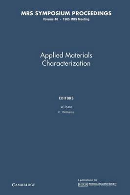 Applied Materials Characterization: Volume 48 - cover