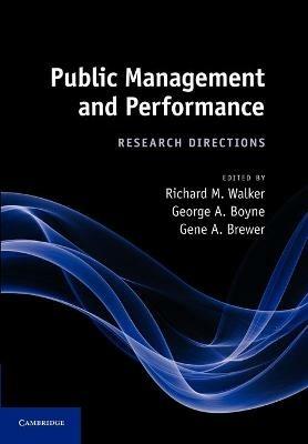 Public Management and Performance: Research Directions - cover