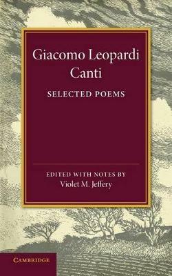 Giacomo Leopardi: Canti: Selected Poems - Giacomo Leopardi - cover