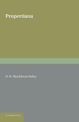 Propertiana - D.R. Shackleton Bailey - cover