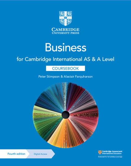 Cambridge International AS & A Level Business Coursebook with Digital Access (2 Years) - Peter Stimpson,Alastair Farquharson - cover