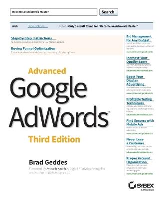 Advanced Google AdWords, 3e - B Geddes - cover