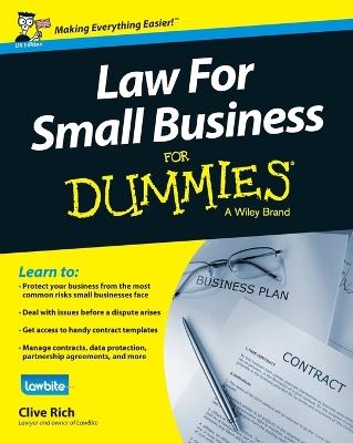 Law for Small Business For Dummies, UK Edition - Clive Rich - cover