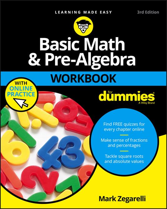 Basic Math & Pre-Algebra Workbook For Dummies with Online Practice - Mark Zegarelli - cover