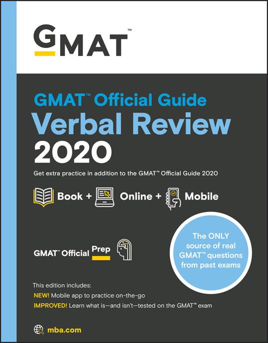 GMAT Official Guide 2020 Verbal Review: Book + Online Question Bank - GMAC (Graduate Management Admission Council) - cover
