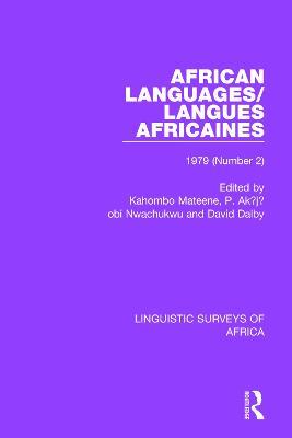 African Languages/Langues Africaines: Volume 5 (2) 1979 - cover