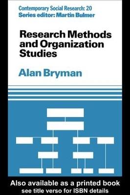 Research Methods and Organization Studies - Alan Bryman - cover