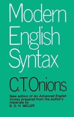 Modern English Syntax - C.T. Onions - cover