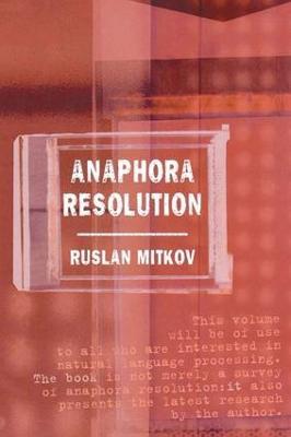 Anaphora Resolution - Ruslan Mitkov - cover