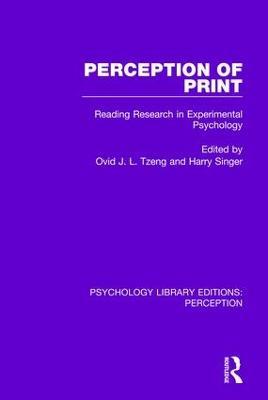 Perception of Print: Reading Research in Experimental Psychology - cover
